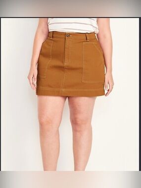 Old Navy Plus Size Tan Twill Utility Mini Skirt. Women’s 16